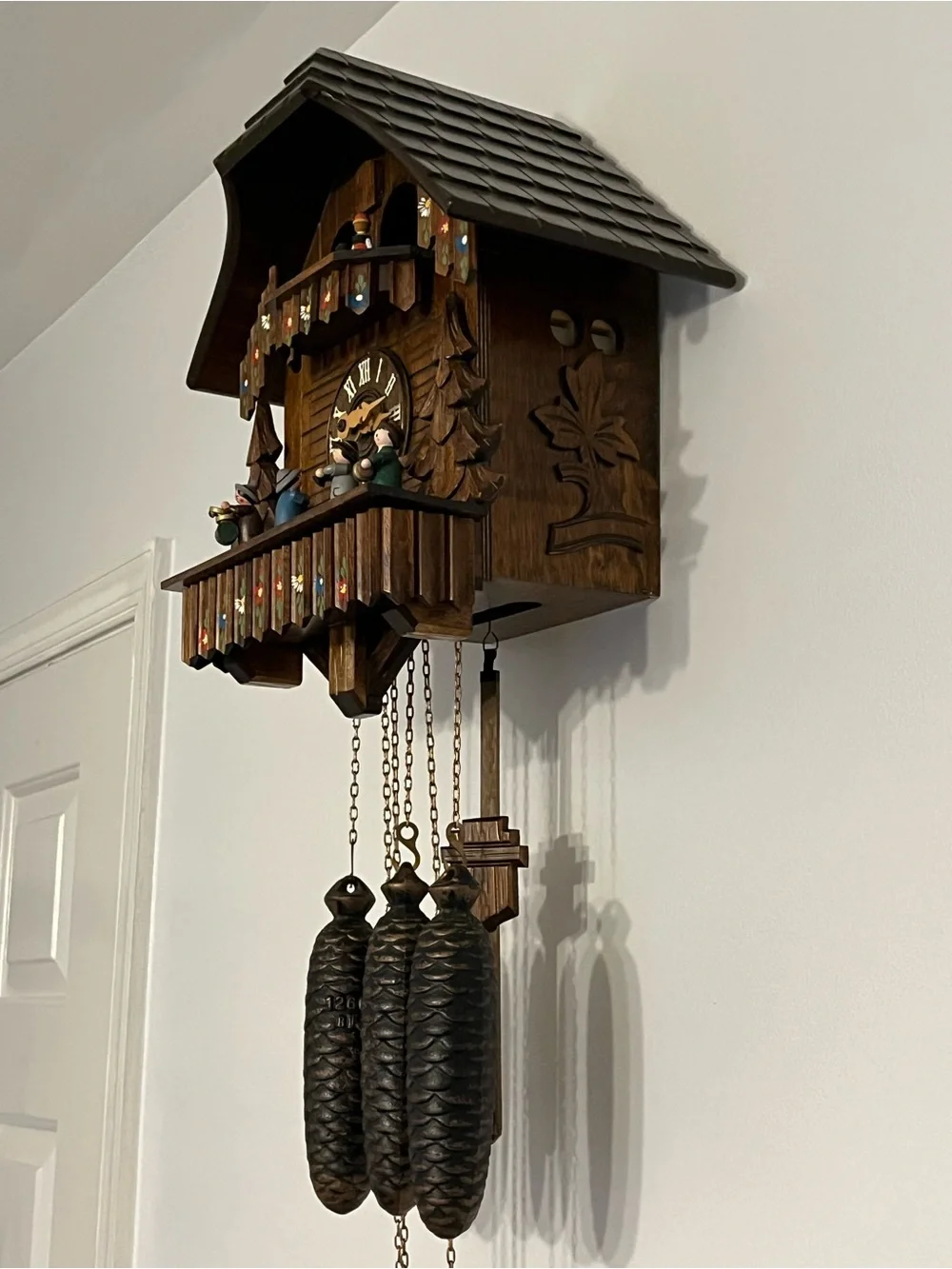 Cuendet Swiss Musical Black Forest Chalet Cuckoo Clock - Great Condition